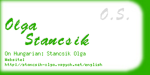 olga stancsik business card